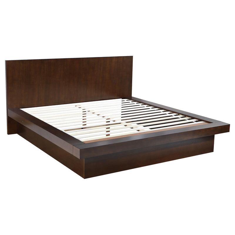 Jessica 5-piece Eastern King LED Bedroom Set Cappuccino - 200711KE-S5