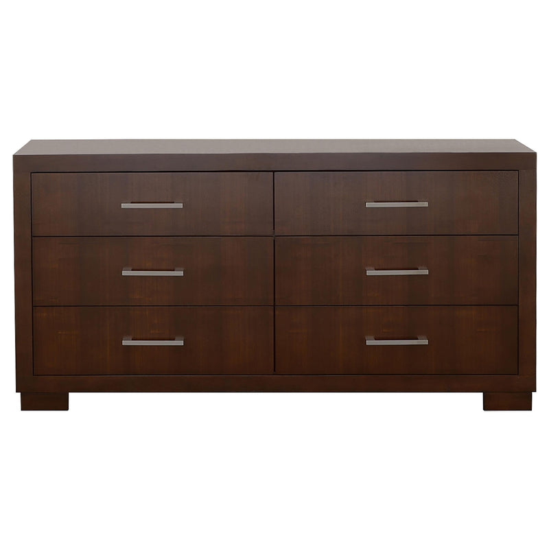 Jessica 5-piece Eastern King LED Bedroom Set Cappuccino - 200711KE-S5P