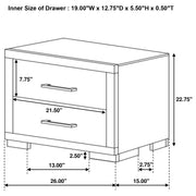 Jessica 5-piece Eastern King LED Bedroom Set Cappuccino - 200711KE-S5P