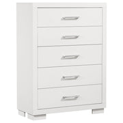 Jessica 5-piece Eastern King LED Bedroom Set Snow White - 202990KE-S5
