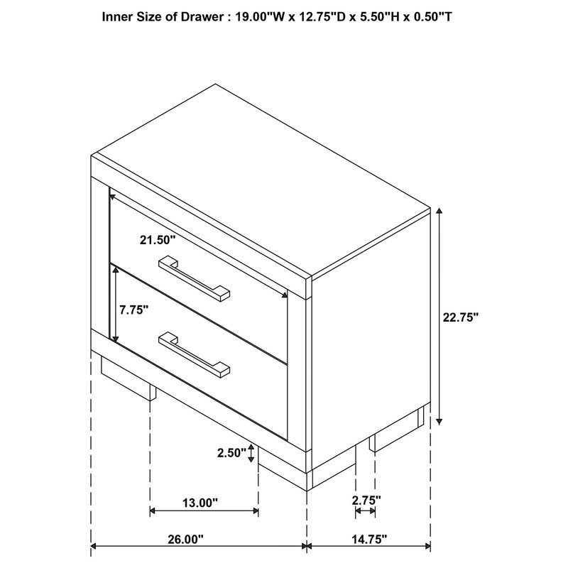Jessica 5-piece Eastern King LED Bedroom Set Snow White - 202990KE-S5