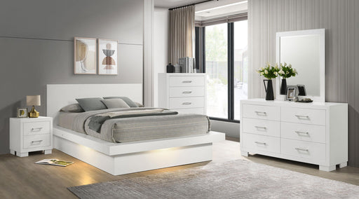 Jessica 5-piece Queen LED Bedroom Set Snow White - 202990Q-S5