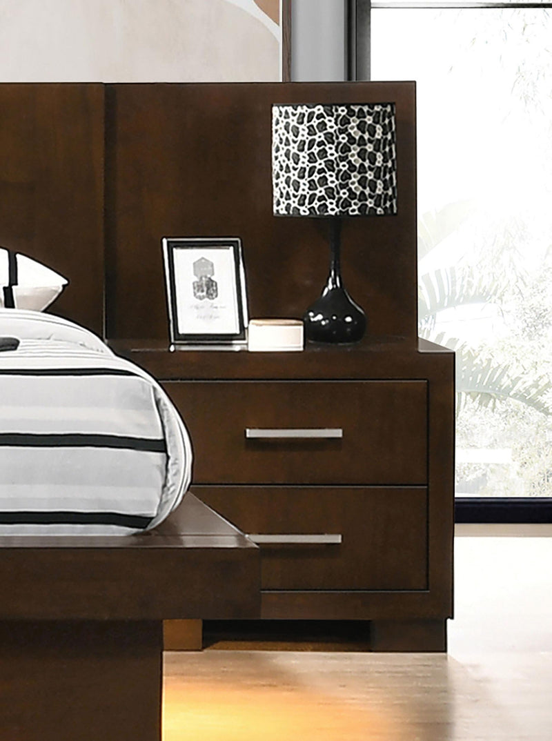 Jessica 6-piece Eastern King LED Bedroom Set Cappuccino - 200711KE-S6P