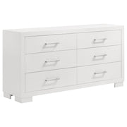 Jessica 6-piece Eastern King LED Bedroom Set Snow White - 202990KE-S6P