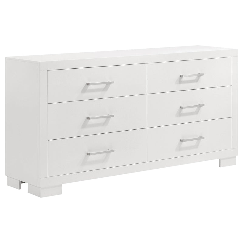 Jessica 6-piece Eastern King LED Bedroom Set Snow White - 202990KE-S6P