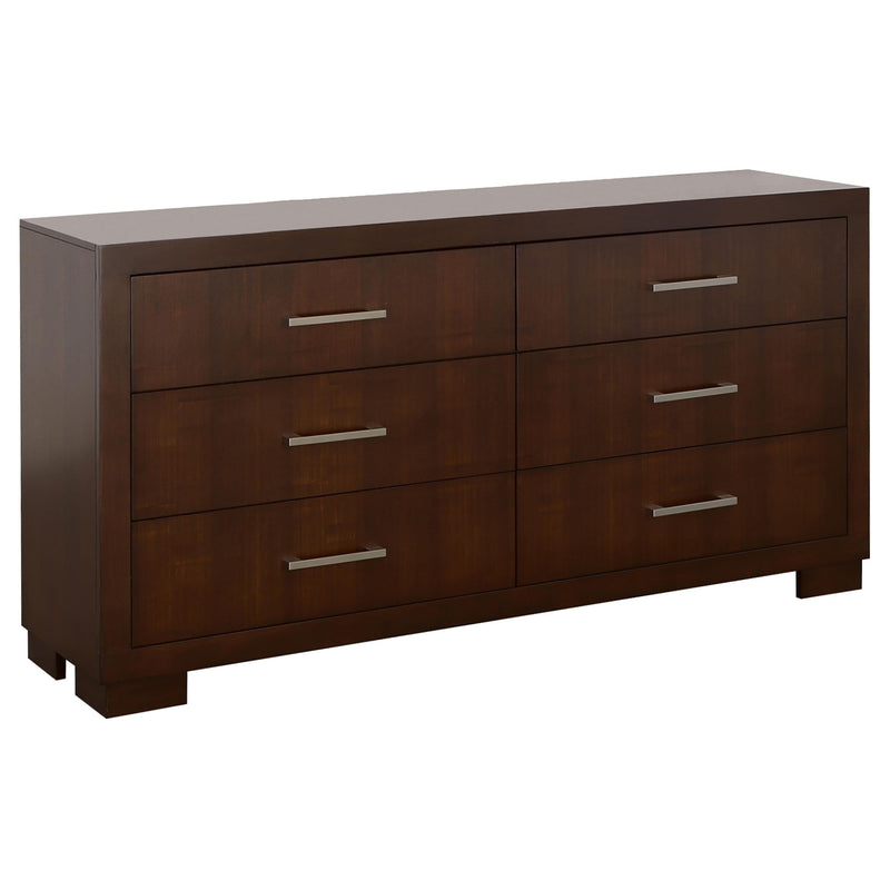 Jessica 6-piece Queen LED Bedroom Set Cappuccino - 200711Q-S6P