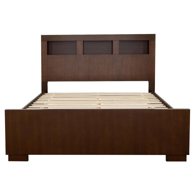 Jessica California King LED Storage Bookcase Bed Cappuccino - 200719KW