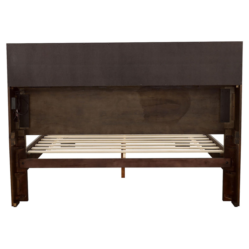 Jessica California King LED Storage Bookcase Bed Cappuccino - 200719KW
