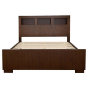 Jessica Eastern King LED Storage Bookcase Bed Cappuccino - 200719KE