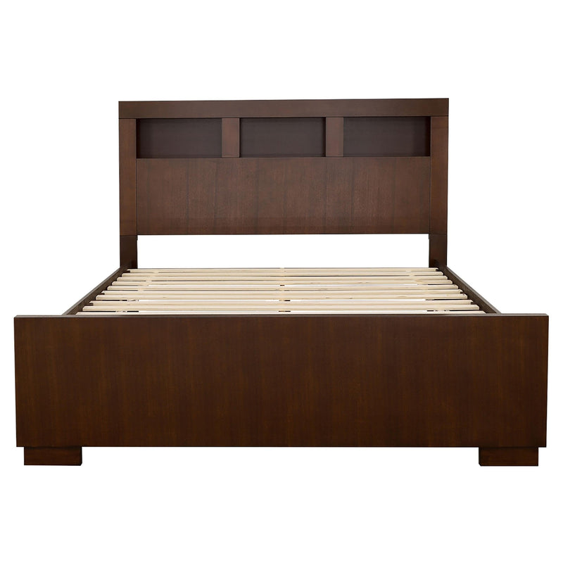 Jessica Eastern King LED Storage Bookcase Bed Cappuccino - 200719KE