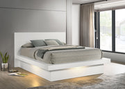 Jessica Wood Eastern King LED Panel Bed Snow White - 202990KE