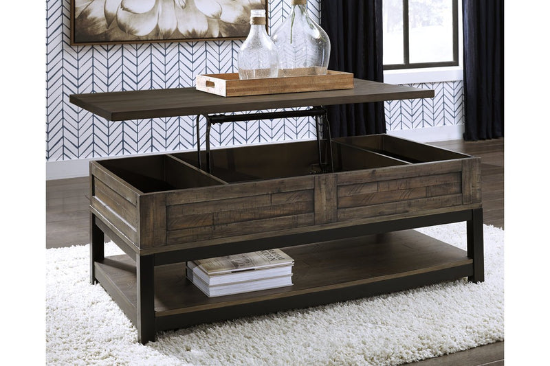 Johurst Grayish Brown Coffee Table with Lift Top - DMV FurnitureCoffee Table