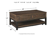 Johurst Grayish Brown Coffee Table with Lift Top - DMV FurnitureCoffee Table