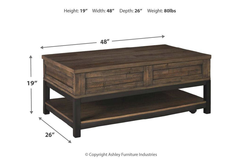 Johurst Grayish Brown Coffee Table with Lift Top - DMV FurnitureCoffee Table