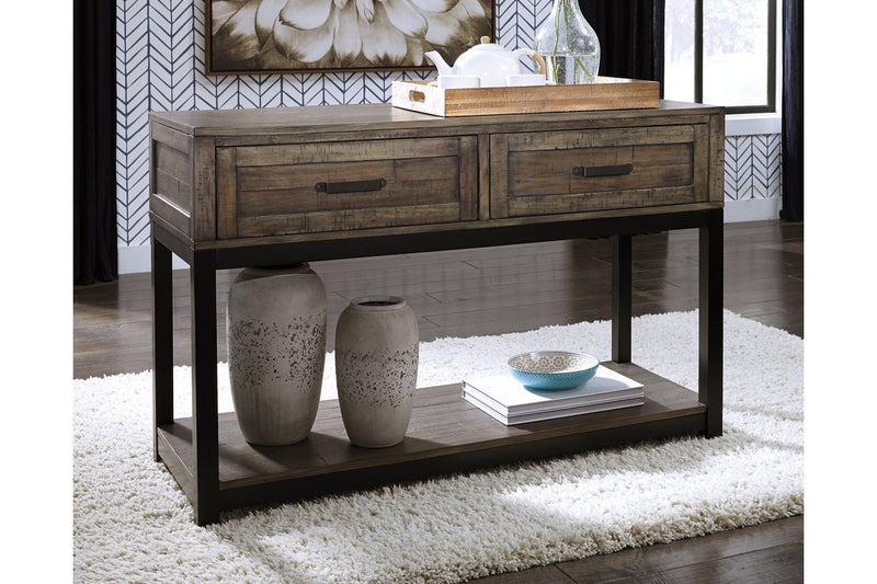 Johurst Grayish Brown Sofa/Console Table - DMV FurnitureSofa Table