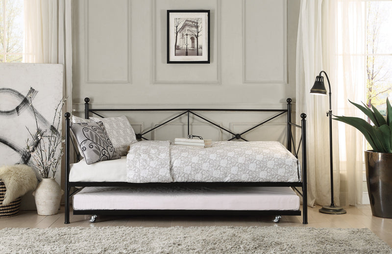 Jones Black Metal Daybed with Trundle - DMV FurnitureDaybed