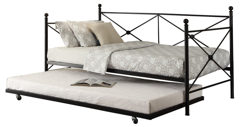 Jones Black Metal Daybed with Trundle - DMV FurnitureDaybed