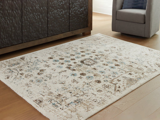 Jossler Ivory/Brown/Teal Large Rug - R407071