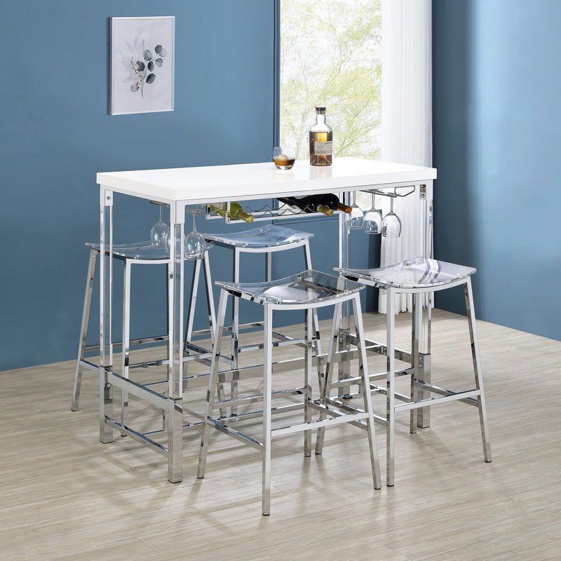 Jovani Acrylic Backless Bar Stool Chrome (Set of 2) - 182359