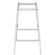 Jovani Acrylic Backless Bar Stool Chrome (Set of 2) - 182359