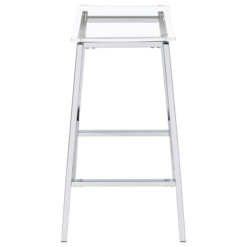 Jovani Acrylic Backless Bar Stool Chrome (Set of 2) - 182359