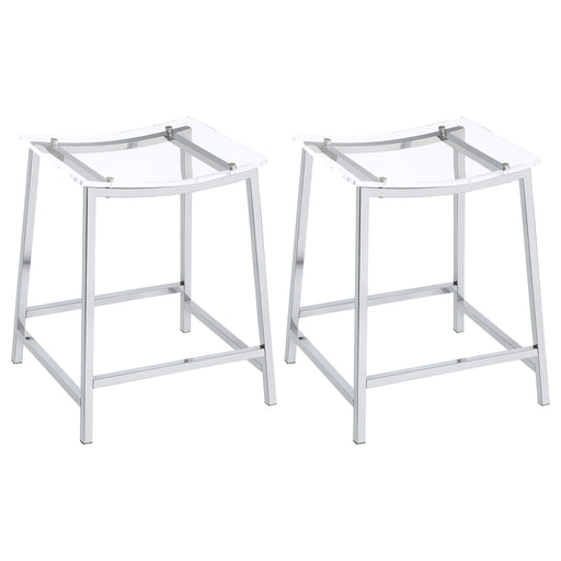 Jovani Acrylic Backless Counter Stool Chrome (Set of 2) - 182358