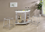 Jovani Acrylic Backless Counter Stool Chrome (Set of 2) - 182358