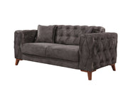 Joza 65" Wide Tufted Extendable Loveseat - Loveseat