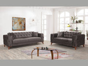 Joza 65" Wide Tufted Extendable Loveseat - Loveseat
