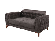 Joza 65" Wide Tufted Extendable Loveseat - Loveseat