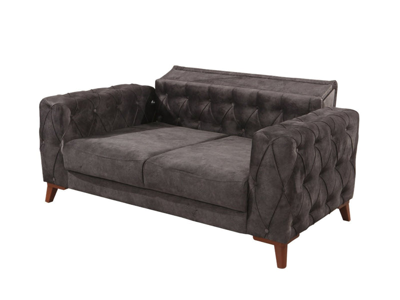 Joza 65" Wide Tufted Extendable Loveseat - Loveseat