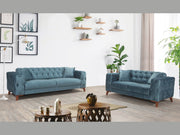Joza 65" Wide Tufted Extendable Loveseat - Loveseat