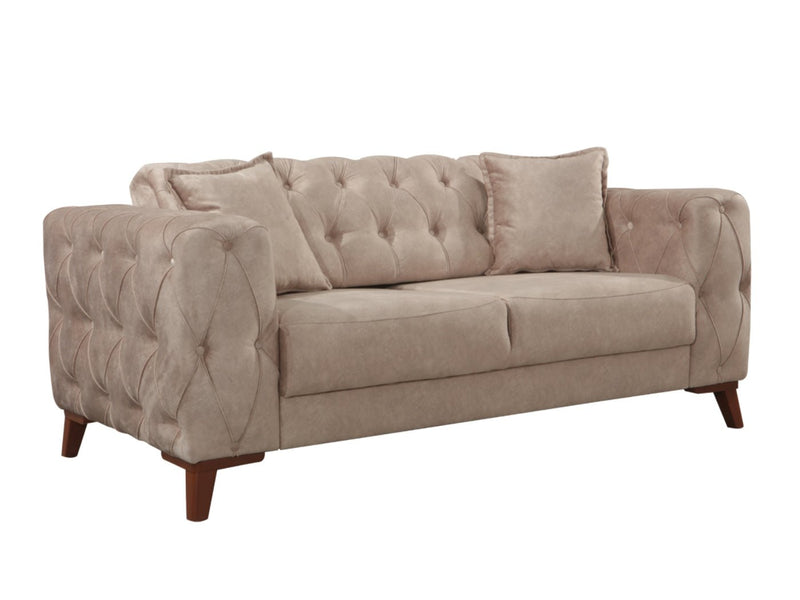 Joza 65" Wide Tufted Extendable Loveseat - Loveseat