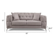Joza 65" Wide Tufted Extendable Loveseat - Loveseat