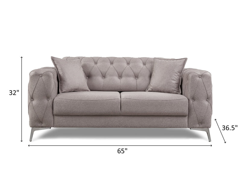 Joza 65" Wide Tufted Extendable Loveseat - Loveseat