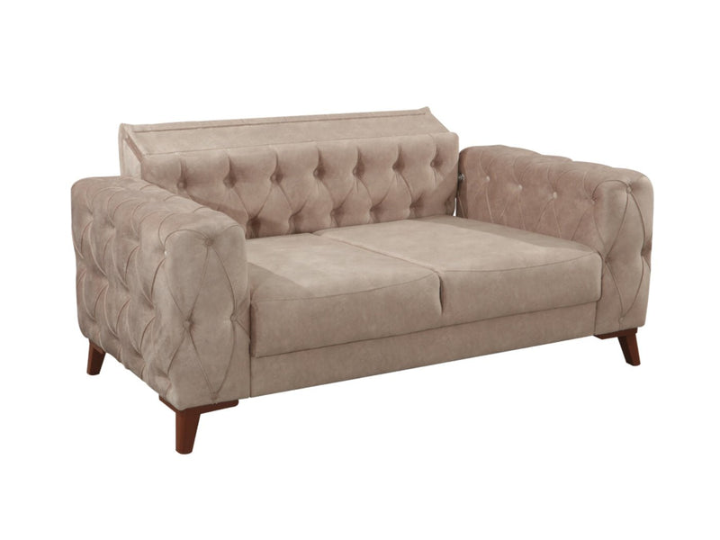 Joza 65" Wide Tufted Extendable Loveseat - Loveseat