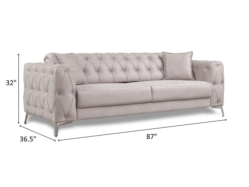 Joza 87" Wide Tufted Extendable Sofa - Sofas