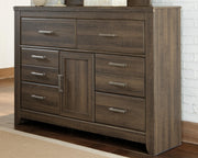 Juararo Dark Brown King Panel Bed, Dresser, Chest and 2 Nightstands - B251B39