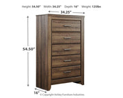 Juararo Dark Brown King Poster Bed, Chest and Nightstand - B251B34
