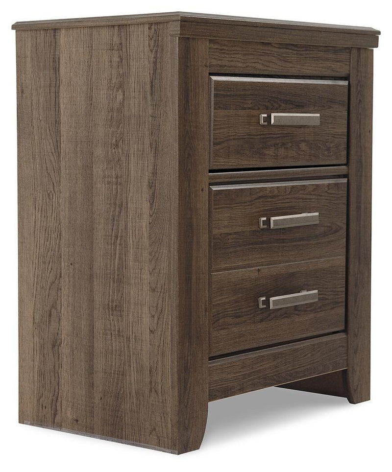 Juararo Dark Brown King Poster Bed, Chest and Nightstand - B251B34