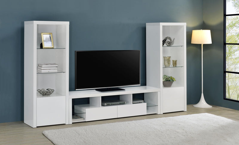 Jude 2-drawer Engineered Wood 71-inch TV Stand High Gloss White - 704251