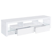 Jude 2-drawer Engineered Wood 71-inch TV Stand High Gloss White - 704251