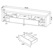 Jude 2-drawer Engineered Wood 71-inch TV Stand High Gloss White - 704251