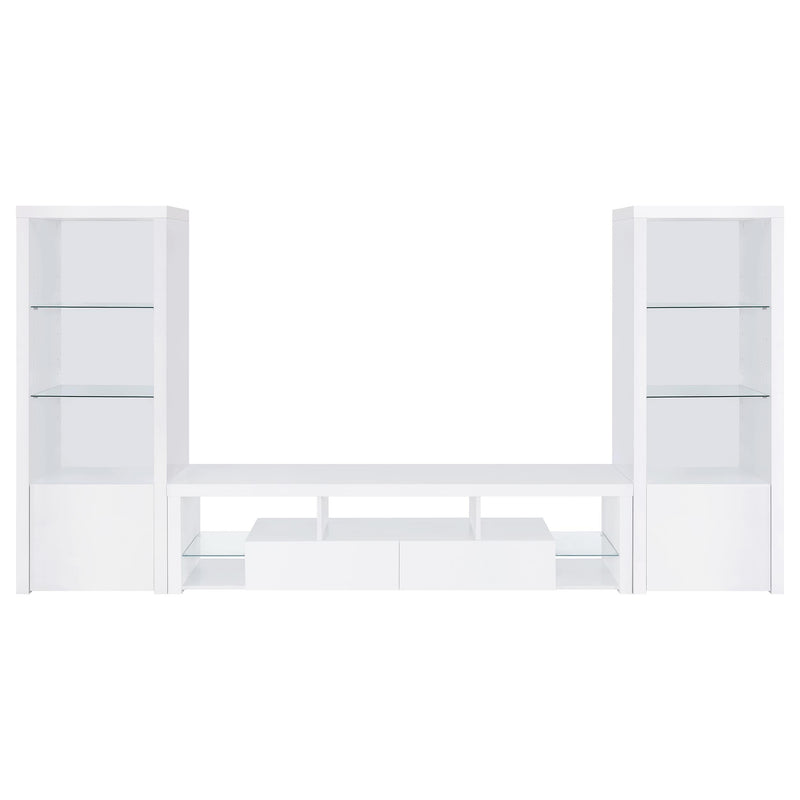 Jude 3-shelf Engineered Wood Media Tower High Gloss White - 704254