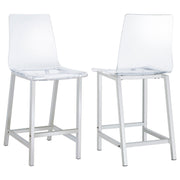 Juelia Clear Acrylic Counter Chair Chrome (Set of 2) - 100265