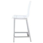 Juelia Clear Acrylic Counter Chair Chrome (Set of 2) - 100265