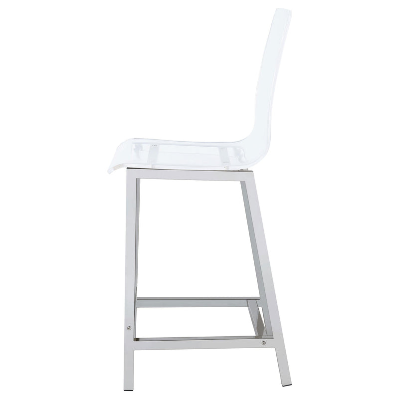 Juelia Clear Acrylic Counter Chair Chrome (Set of 2) - 100265