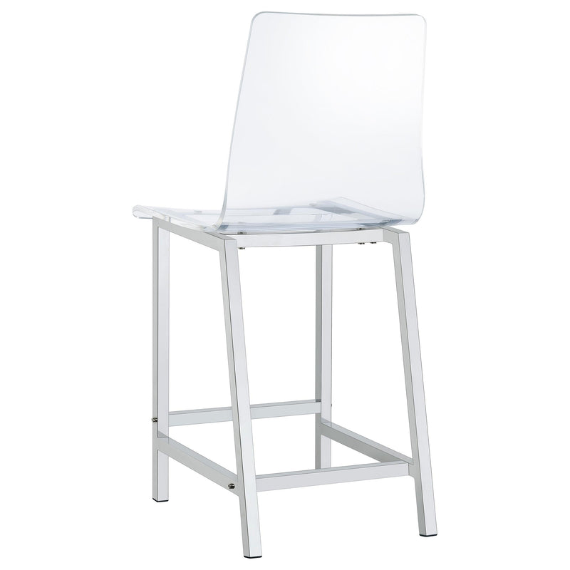 Juelia Clear Acrylic Counter Chair Chrome (Set of 2) - 100265