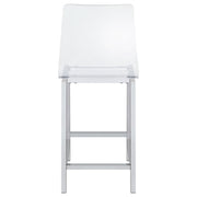 Juelia Clear Acrylic Counter Chair Chrome (Set of 2) - 100265