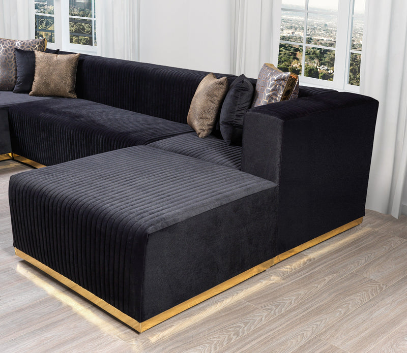 Juliana Black Velvet 4 - Piece Sectional - DMV FurnitureSectional
